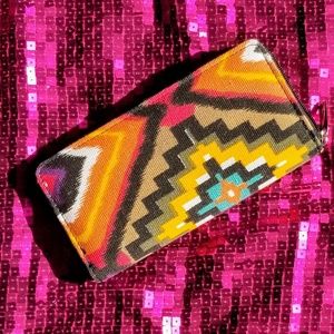 Tribal Print Multi Pocket Wallet